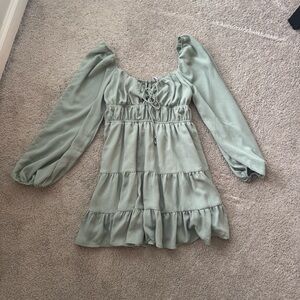 Princess Polly Sage Green Long Sleeve Dress